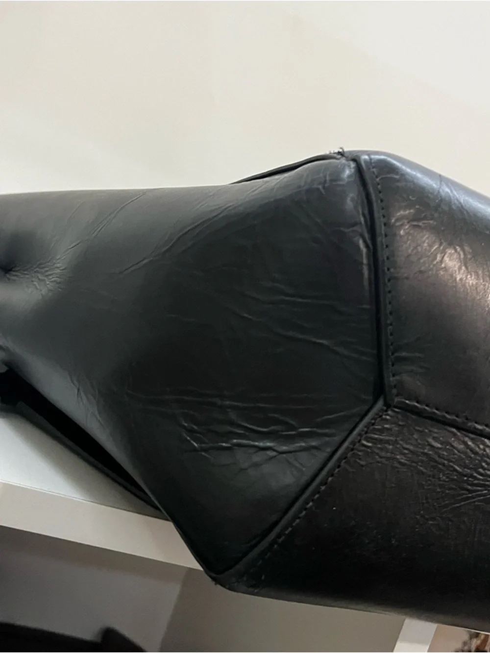 ARITZIA | AUXILIARY Leather Black Laptop Work Tote + Pouch